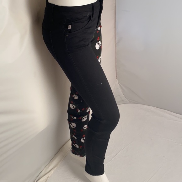 Royal Bones skull printed black stretch skinny jeans 5 - Picture 3 of 11
